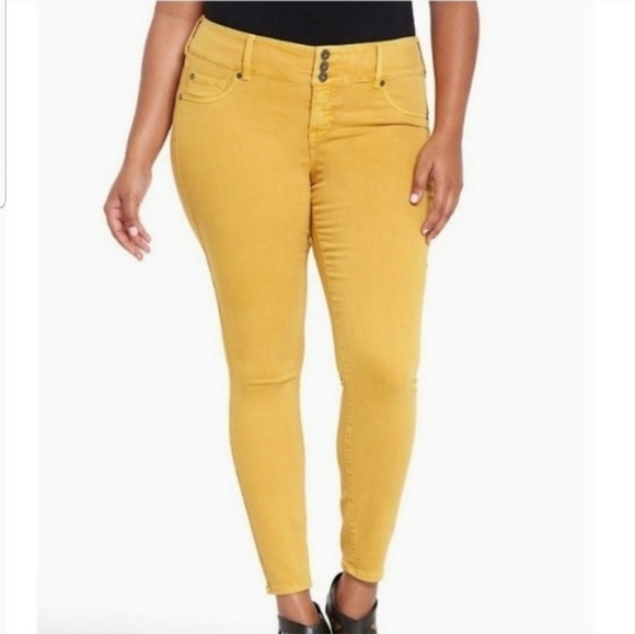 mustard high waisted jeans